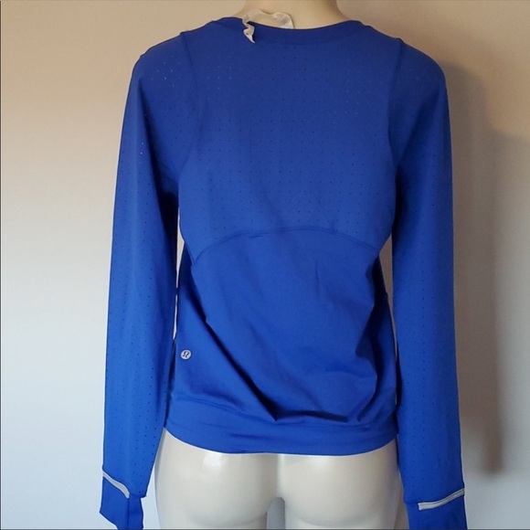 Lululemon Long Sleeve Shirt Royal Blue 6 Running Athletic Top - Picture 4 of 5